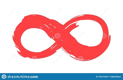 Red Infinity Symbol Hand Painted With Ink Brush Stock Vector ...