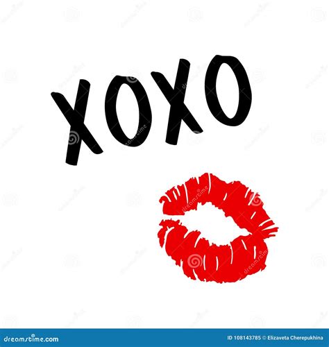 Xoxo Hugs And Kisses Lip Kiss Red Female Lips Valentines Day