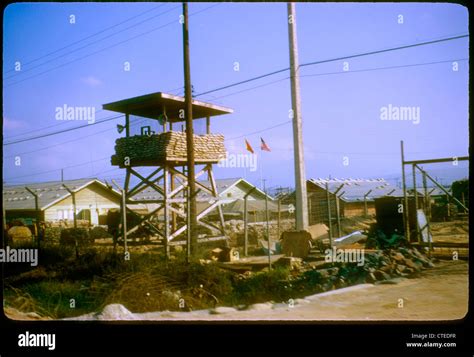 Guard Tower At Danang Marines Base Vietnam War 1960s Stock Photo
