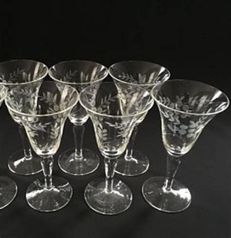 antique victorian etched crystal wine glass glasses claret wine floral stem etsy victorian