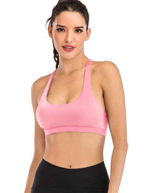 Sayfut Womens Removable Padded Sports Bras Medium Support Workout