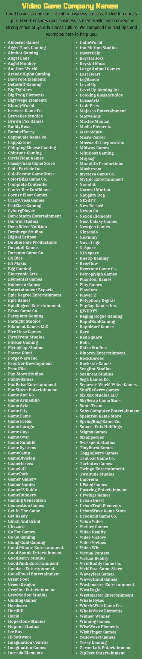 350 Best Game Company Name Ideas To Inspire You