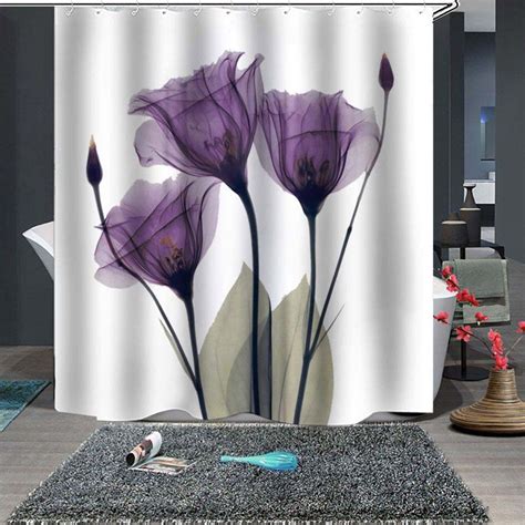 [35 Off] 2021 Purple Flowers Fine Shower Curtain In Multicolor Dresslily