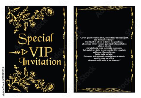 A Golden Invitation Card That Can Be Used For Vip Or Special Guest