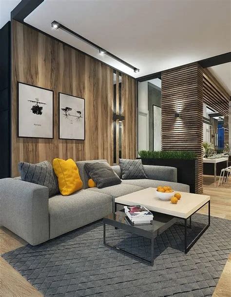 10 Living Room Modern Wood Wall