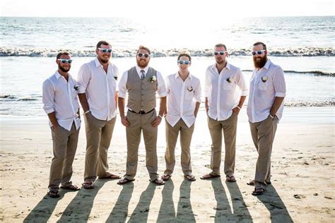 Khaki Groomsmen Groomsmen Attire Beach Wedding Khaki Wedding Beach