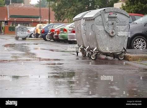 Garbage Containers Full Overflowing Stock Photo Alamy