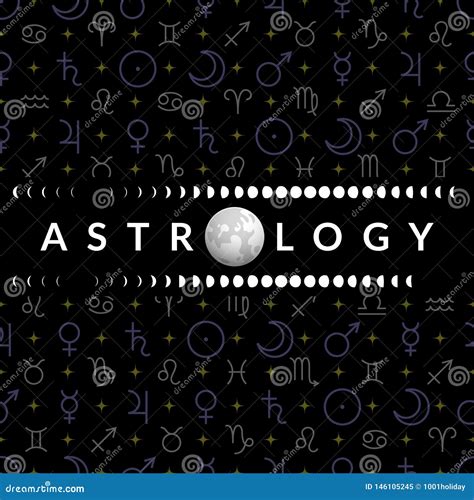 Astrological Temlplate For Horoscope With Moon Moon Phases And
