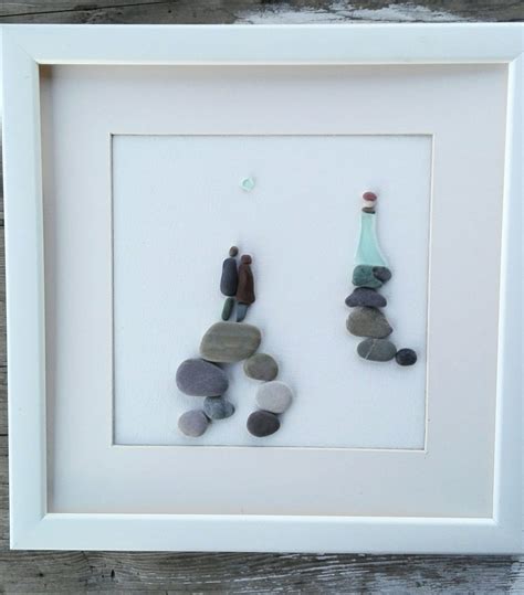 Pebble art couple, Pebble art, couple lighthouse , couple portrait, love gift, anniversary ...