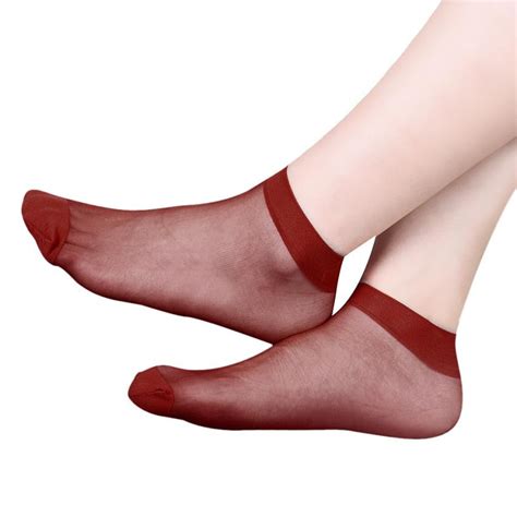 Pairs Ultra Thin Elastic Silky Short Silk Socks Women Ankle Socks