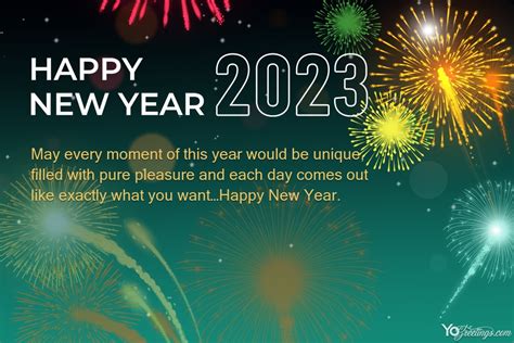 Fireworks Happy New Year 2023 Wishes Greeting Cards Gambaran