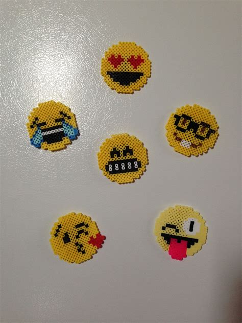 Diy Perler Bead Emojis Perler Earrings Emoji Earrings Diy Perler