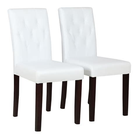 Looking for a new dining table and chairs? Set of 4 Dining Chair White Leather Kitchen Dining Room ...