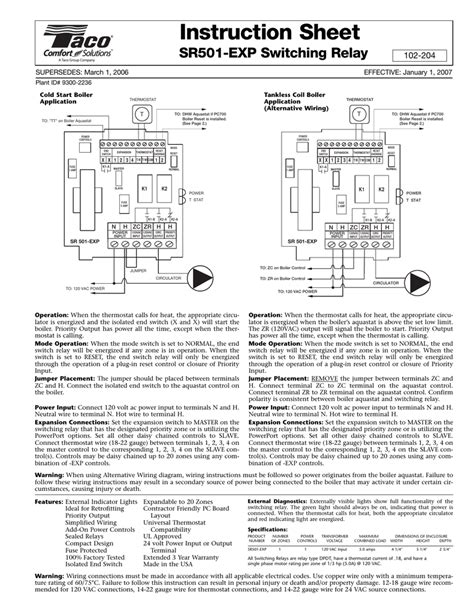 Taco Sr501 Wiring Diagram Wiring Diagram