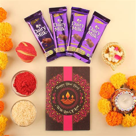 Frostick Bhai Dooj Gift For Brother Chocolate Tilak Chawal Combo For