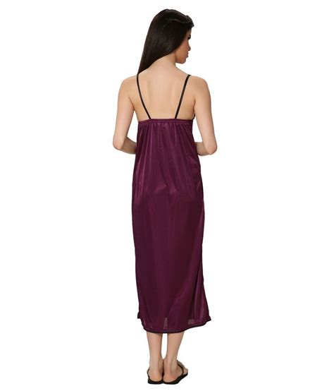 Buy Eazy Purple Satin Nighty And Night Gowns Pack Of 2 Online At Best Prices In India Snapdeal