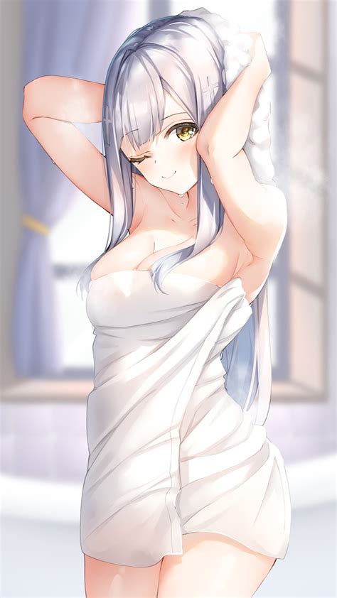 Busty Hentai Girl Girl Armpits Arms Up Bare Arms Bare Shoulders