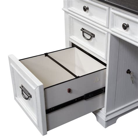 Allyson Park L Shaped Desk With Hutch In Wirebrushed White Finish By