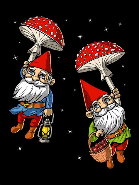 Magic Mushrooms Gnomes Digital Art By Nikolay Todorov