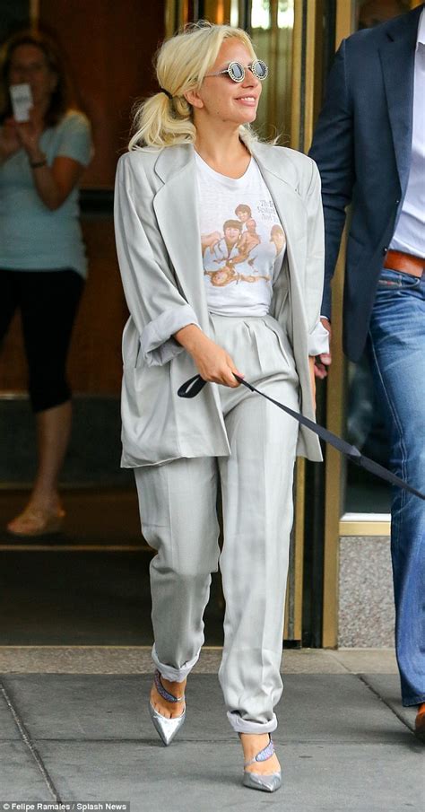 Shes Having A Grey Day Lady Gaga Keeps It Unusually Conservative In