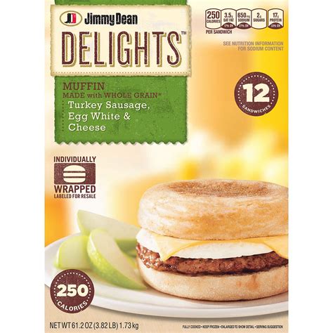 Jimmy Dean Delights Turkey Sausage Egg White And Cheese Sandwiches Are