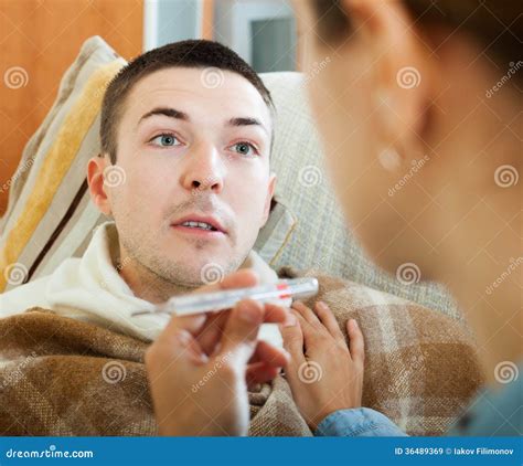 girl caring for sick man stock image image of male room 36489369