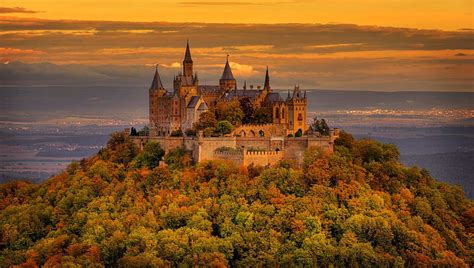 Close Up Of The Castle Hohenzollern Germany Autumn Houses Nature