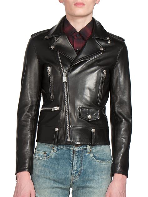 Saint Laurent Classic Leather Jacket In Black For Men Lyst