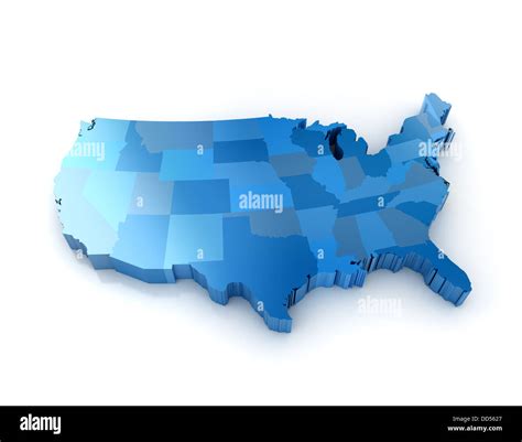 3d Map Of United States Of America Stock Photo Alamy