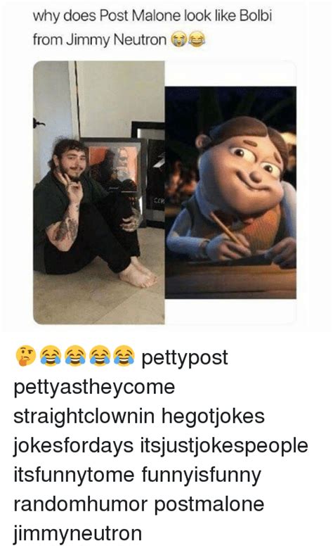 Why Does Post Malone Look Like Bolbi From Jimmy Neutron Cer 🤔
