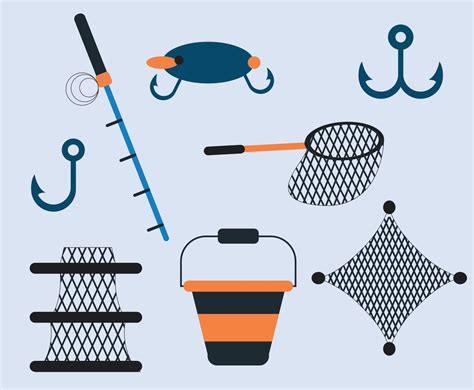 Nets And Fishing Element Vectors Vector Art And Graphics
