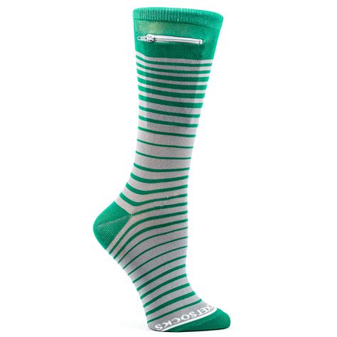 Green Grey Fashion Crew Pocket Socks
