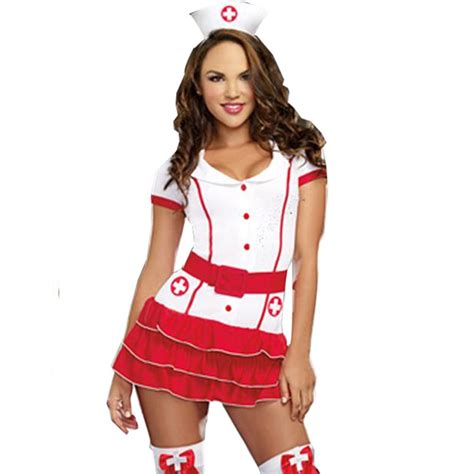 Naughty Nurse Costume For Women Nurse And Doctor Fancy Party Dress Sexy Hospital Hottie Red Nurse