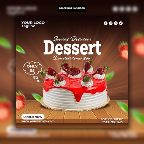 Premium Psd Chocolate Cake Social Media Banner Instagram Post Design