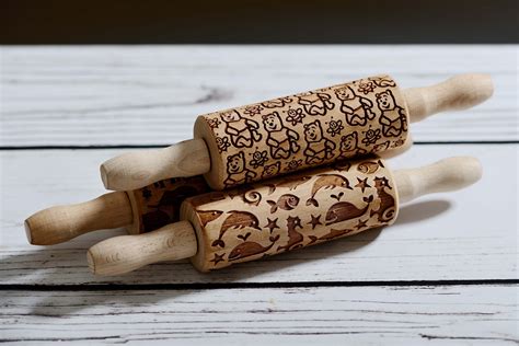 Set Of 2 Mini Rolling Pins Laser Engraved Rolling Pin Etsy