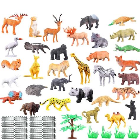 Buy Kidzbell Mini Jungle Animals Figure Toys Play Set 53 Piece