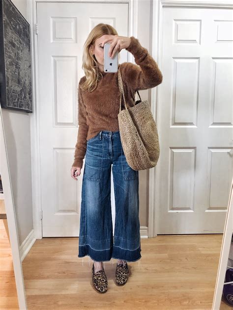 What I Wore This Week Cropped Jeans Outfit Wide Leg Jeans Outfit