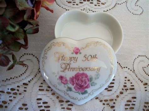 Ring Box Porcelain Covered Storage Heart Dish Th Golden Etsy