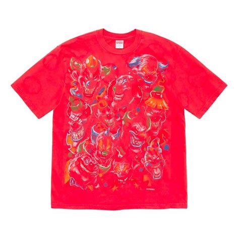 Supreme Fw19 Week 17 Clowns Tee Clown Printing Short Sleeve Unisex Whi