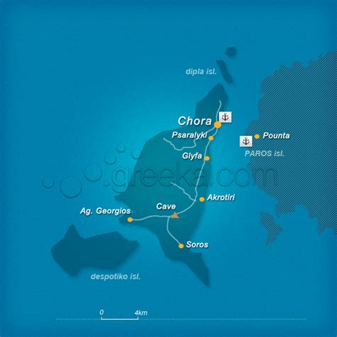 map of antiparos island greece