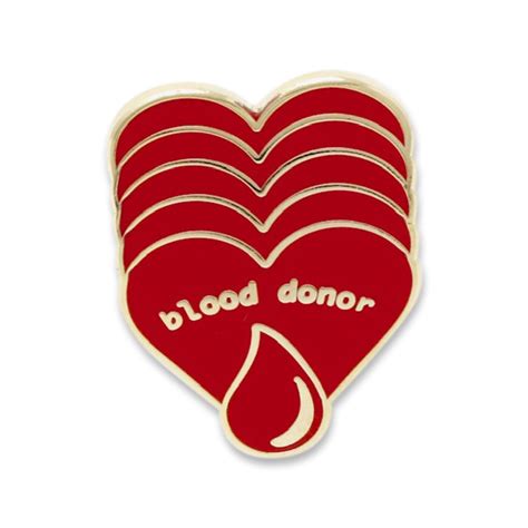 Blood Donor Heart Enamel Pins