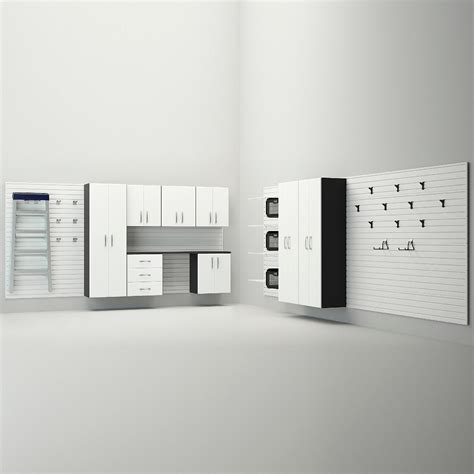 Rubbermaid fasttrack 14 x 16 x 56 inch garage power tool locker cabinet kit rail wall storage system. Flow Wall 12-Piece Garage Cabinet System - White