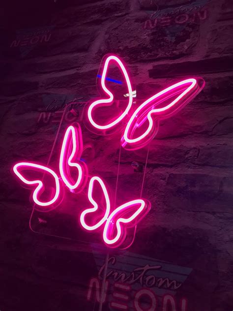 Butterfly Neon Sign 3d Neon Lights Neon Pink Lamp For Etsy