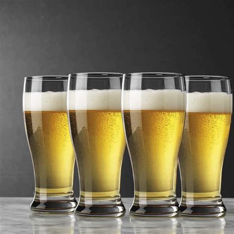 Buy Premium Pilsner 19 25 Oz Beer Glasses Set Of 4 Pint Glasses By Glaver S Tall Designed