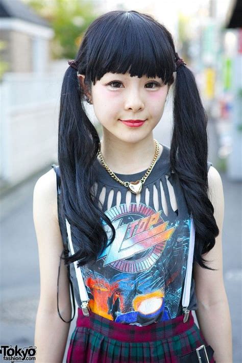 zz top sleeveless kawi jamele suspender skirt and nadia harajuku japan fashion street japanese