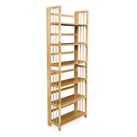 3 tier solid wood folding bookcase provides portable, stackable storage without tools. 3-Tier Stackable Folding Bookcase - Bookcases at Hayneedle