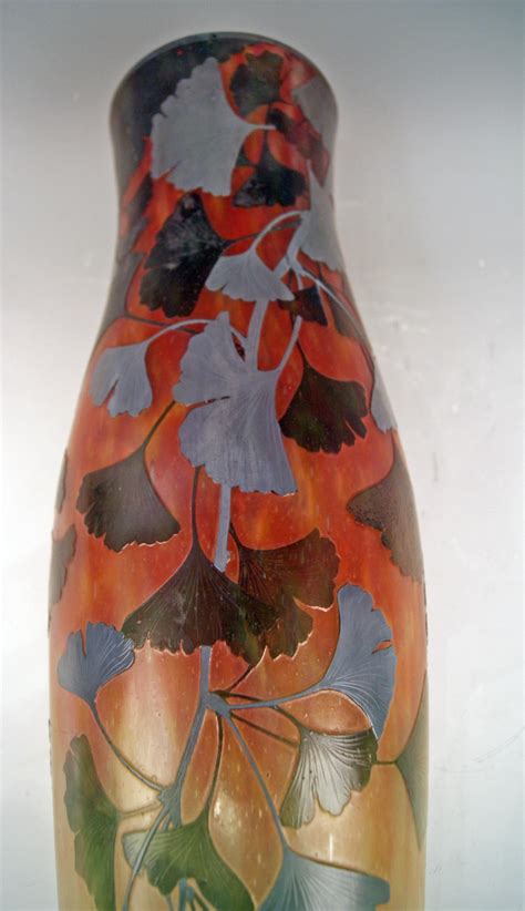 Daum Nancy France Art Nouveau Huge Vase Gingko Leaves Circa 1900 At 1stdibs Daum Nancy Patterns