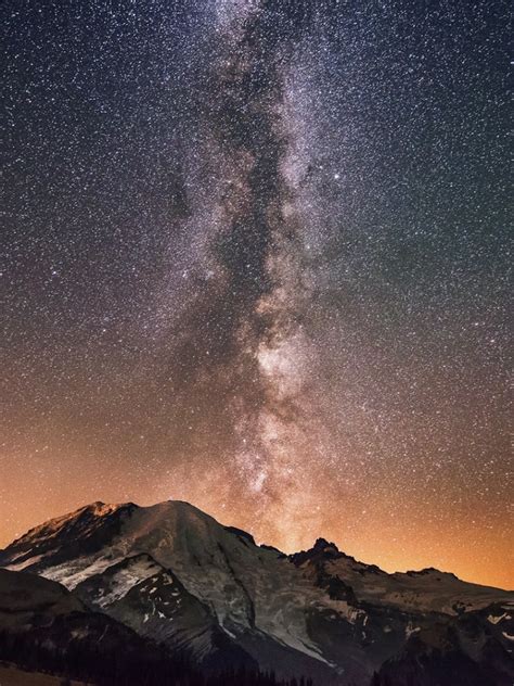 Free Download Download Milky Way Above The Mountain Peak Wallpaper
