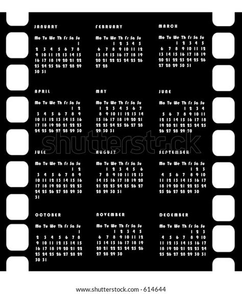 2006 Calendar Vector Imitating Negative Film Stock Vector Royalty Free