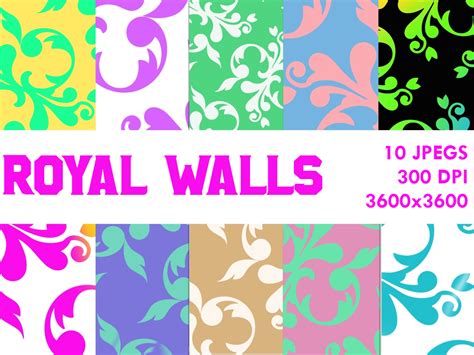 Royal Walls Digital Papers Gráfico Por Ggray · Creative Fabrica